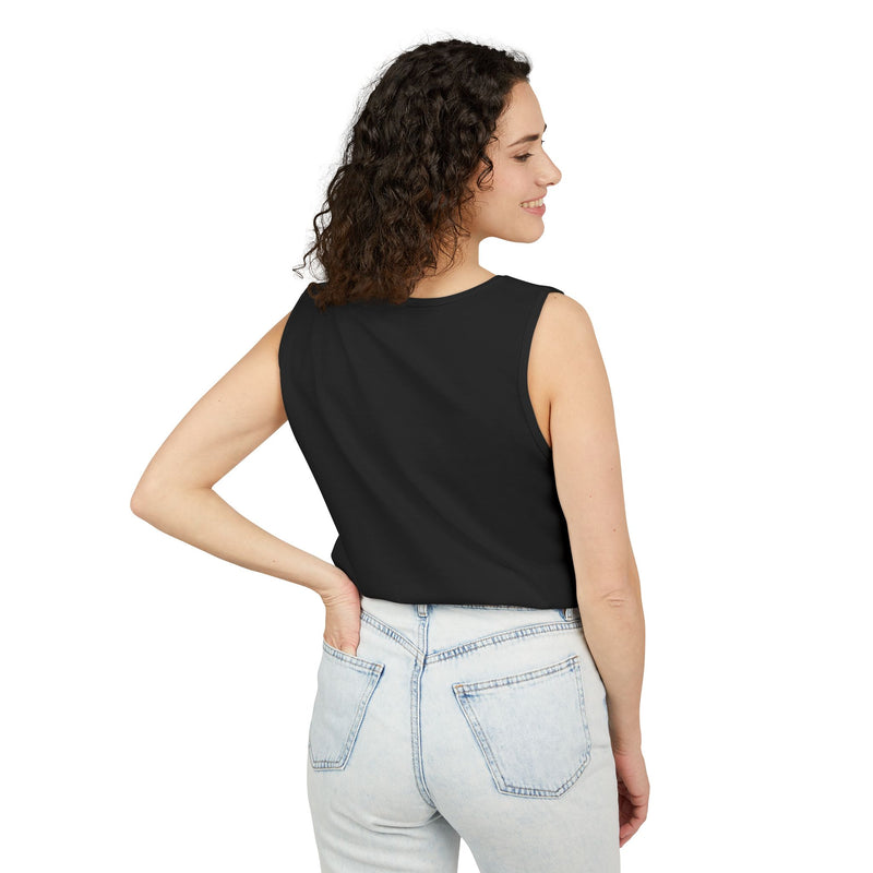 Unisex Cotton Tank Top – Garment-Dyed Flying Turtle Print