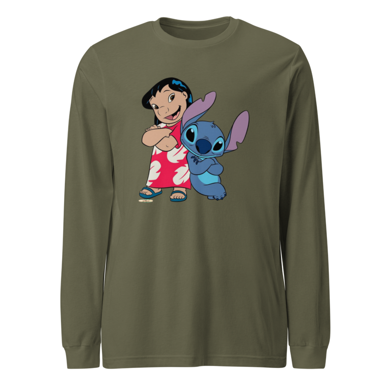 Printed Lilo & Stitch long sleeve t-shirt for casual outfits and Disney lovers.