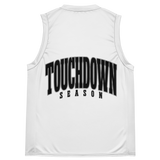 Unisex recycled polyester basketball jersey designed for movement and breathability.