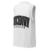 Custom-printed basketball tank with moisture-wicking technology for all-day comfort.