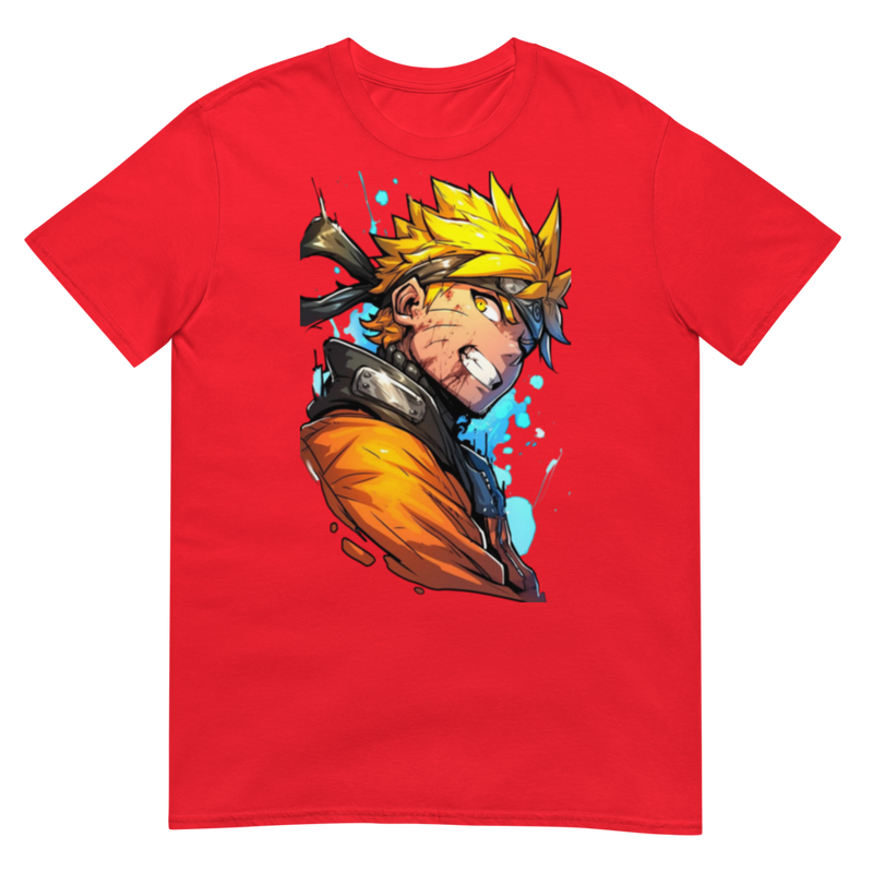 naruto art unisex red front softtyle  t shirt