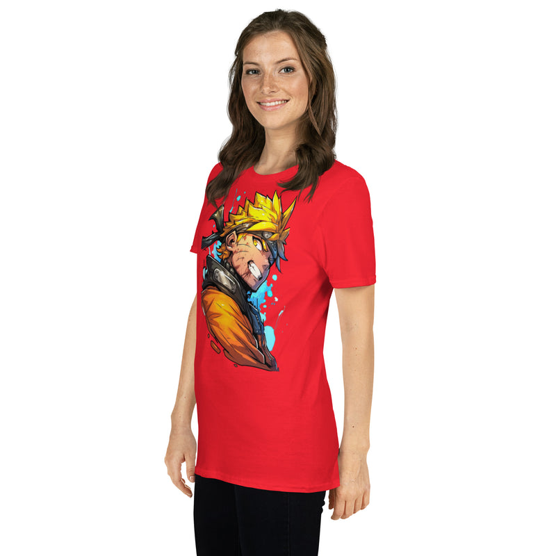 naruto art unisex red left front tshirt