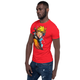 naruto art unisex red front left man pose t shirt