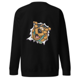 back view of Unisex Premium Sweatshirt featuring a Scooby-Doo print on soft fleece fabric.